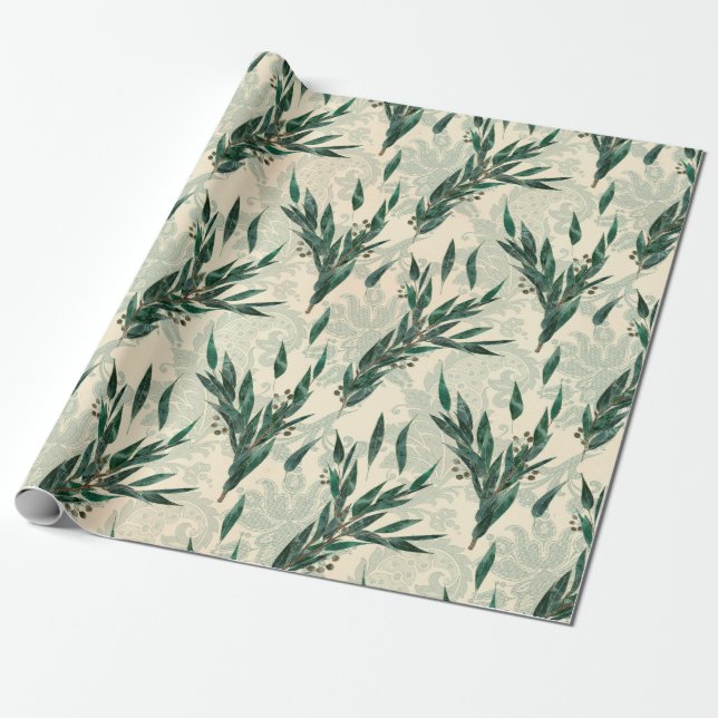 Papier Cadeau Motif d'eucalyptus (Déroulé)