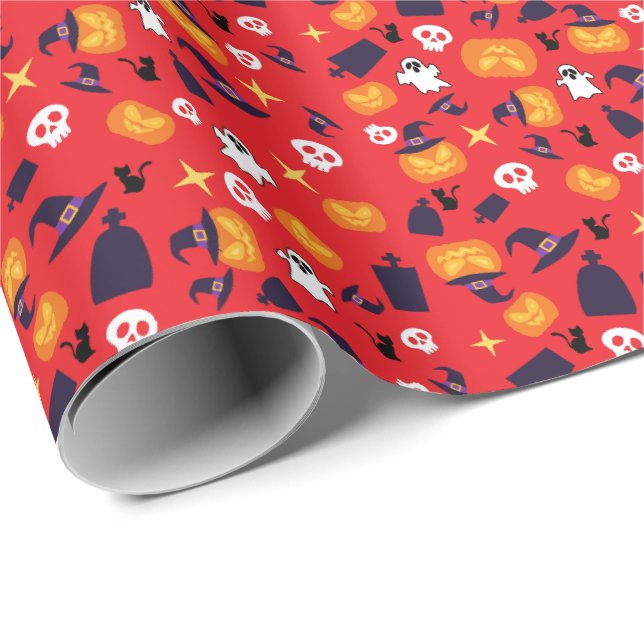 Papier Cadeau motif d'Halloween (Coin rond)