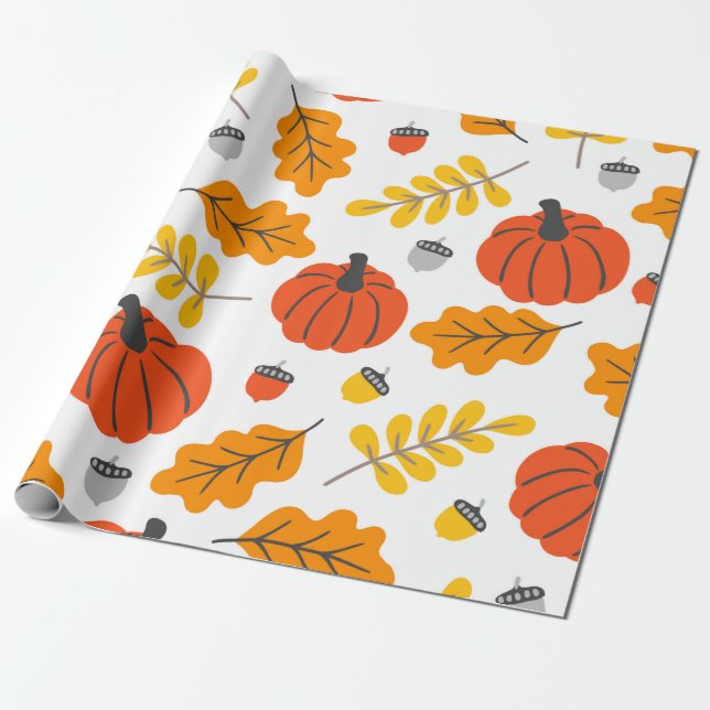 Papier Cadeau Motif d'Halloween avec citrouilles et échec (Déroulé)