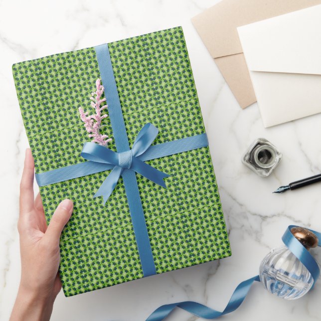 Papier Cadeau Motif d'herbe verte transparente (Cadeaux)