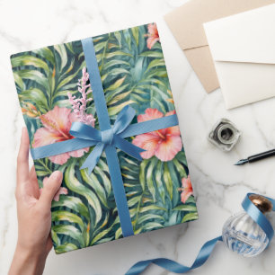 Papier Cadeau Motif d'Hibiscus de Floride