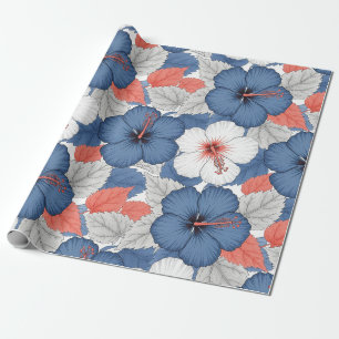 Papier Cadeau Motif d'Hibiscus Tropical Côtier (1)