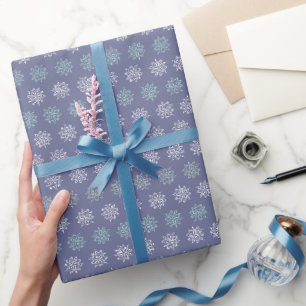 Papier Cadeau Motif d'hiver Flèches bleues et blanches