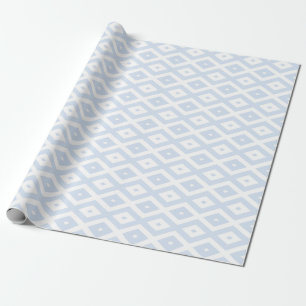 Papier Cadeau Motif diamant bleu pâle et blanc