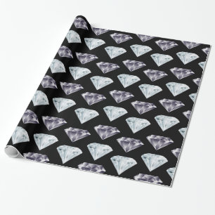Papier Cadeau Motif diamant Bling Bling Luxe Cadeau coûteux