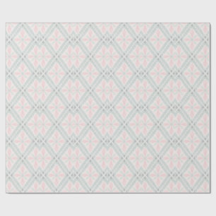 Papier Cadeau Motif diamant pastel vert et rose