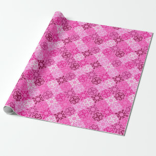 Papier Cadeau Motif diamanté à filigrane rose