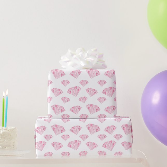 Papier Cadeau Motif Diamants roses (Cadeaux de fête)