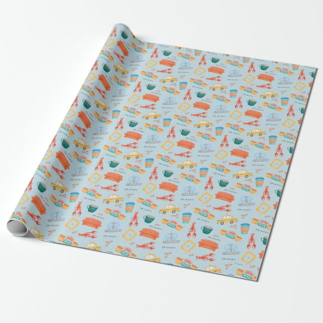 Papier Cadeau Motif d'icônes Classiques FRIENDS™ (Déroulé)