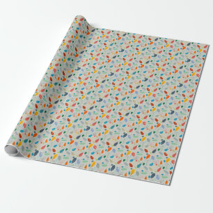 Papier Cadeau Motif d'illustration Feuilles d'automne vintage