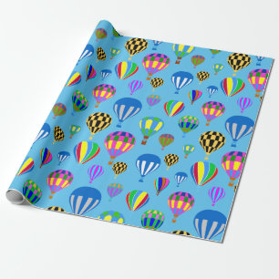 Papier Cadeau Motif d'images de ballons à air chaud colorés