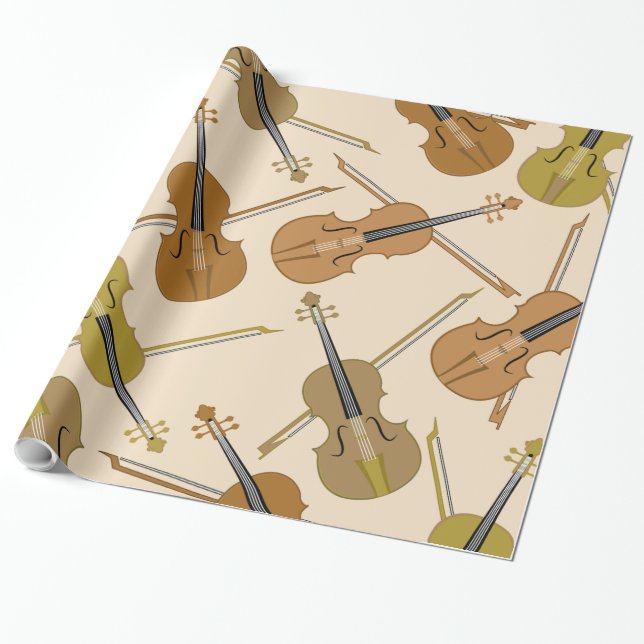 Papier Cadeau Motif d'impression de violon (Déroulé)