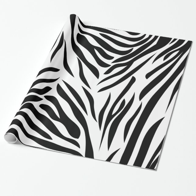 Papier Cadeau Motif d'impression en noir et blanc (Déroulé)