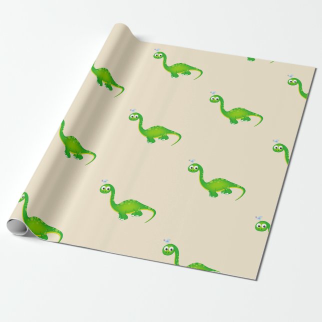 Papier Cadeau Motif Dinosaur préhistorique (Déroulé)