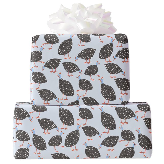 Papier Cadeau Motif d'oiseaux des poules de Guinée (Guinea fowl fun bird wrapping paper roll)