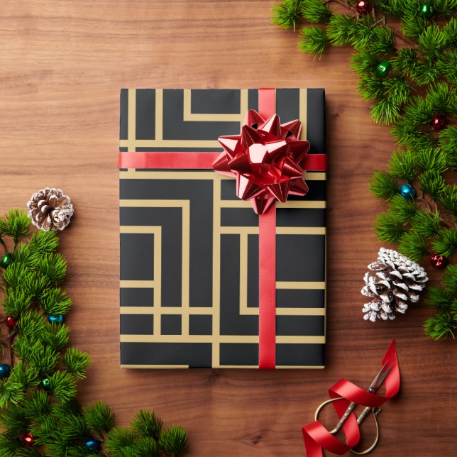 Papier Cadeau Motif d'or (Cadeau de vacances)