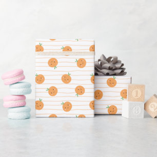 Papier Cadeau Motif d'oranges mignonnes Impression - Rouleau pap