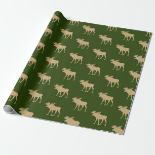 Papier Cadeau Motif d'orignal rustique