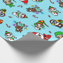 Motif doux de caractère de Noël de Kawaii