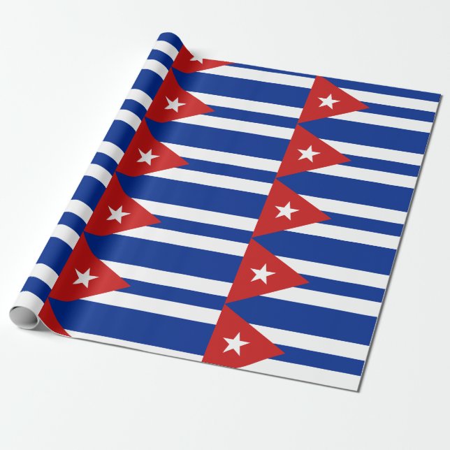 Papier Cadeau Motif Drapeau Cubain (Déroulé)