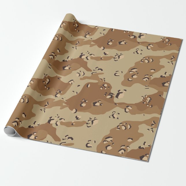 Papier Cadeau Motif du Camouflage militaire du désert (Déroulé)