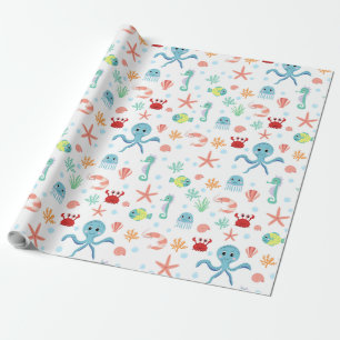 Papier Cadeau Motif du monde marin