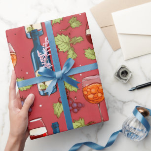 Papier Cadeau Motif du vin et du raisin