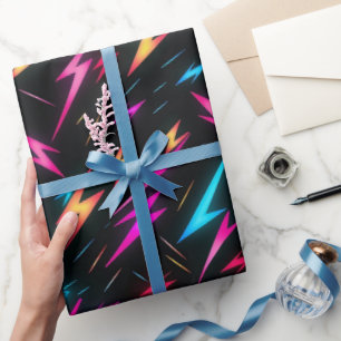 Papier Cadeau Motif éclair coloré 