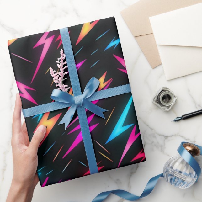 Papier Cadeau Motif éclair coloré  (Cadeaux)