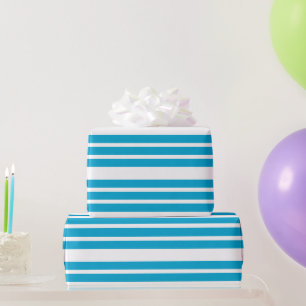 Papier Cadeau Motif élégant, classique Bleu & Bleu Blancs
