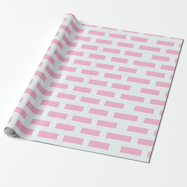 Papier Cadeau Motif en brique rose (Déroulé)