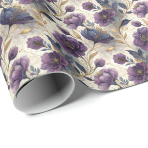 Papier Cadeau Motif en carrelage floral à l'encre alcoolique de