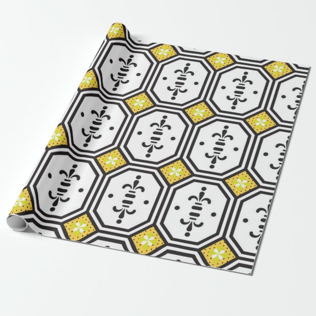 Papier Cadeau Motif en céramique (Déroulé)