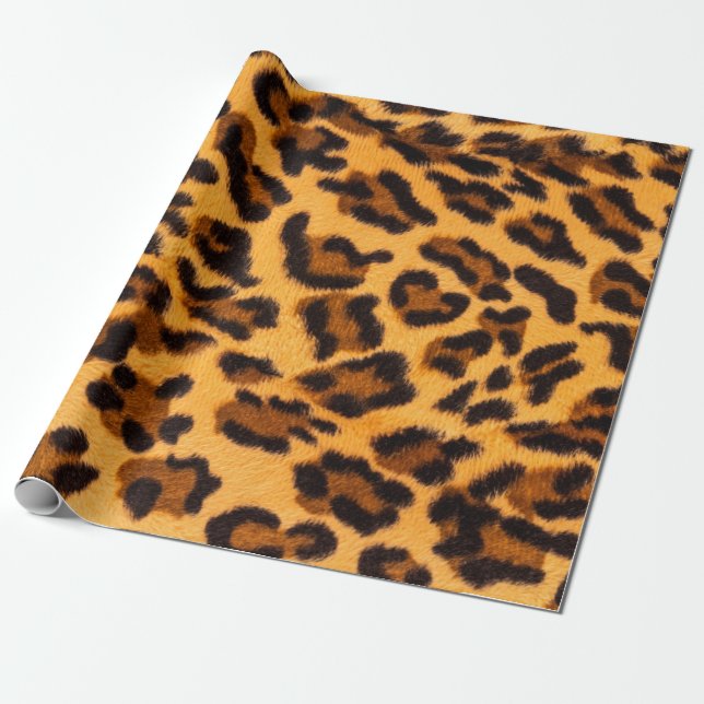 Papier Cadeau Motif en fourrure de léopard (Déroulé)