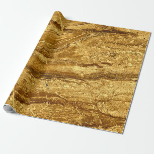 Papier Cadeau Motif en marbre d'or naturel