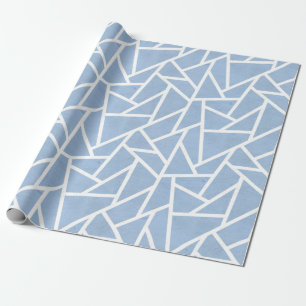 Papier Cadeau Motif en mosaïque bleu pâle et blanc