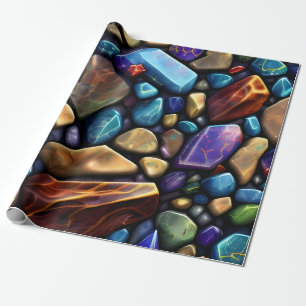 Papier Cadeau Motif en mosaïque de pierre colorée