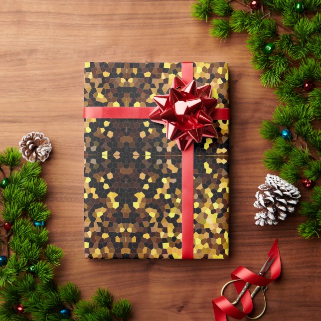 Papier Cadeau Motif en mosaïque dorée (Cadeau de vacances)