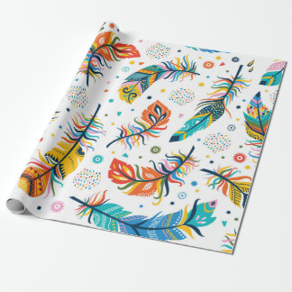 Papier Cadeau Motif en plumes vintage sans couture dans le style
