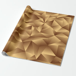 Papier Cadeau Motif en polygone doré de luxe