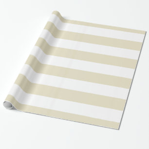 Papier Cadeau Motif en rayures XL beige et blanc