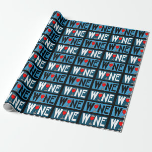 Papier Cadeau Motif en verre de vin rouge