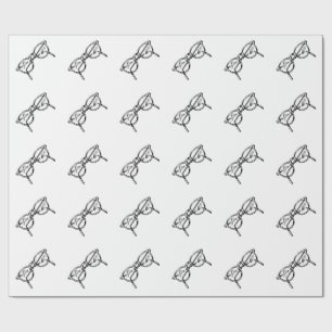 PAPIER CADEAU MOTIF EN VERRE NERD NOIR ET BLANC