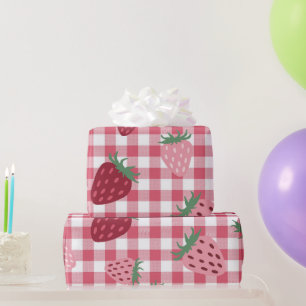 Papier Cadeau Motif En vichy fraise