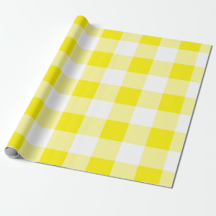 Papier Cadeau Motif En vichy jaune