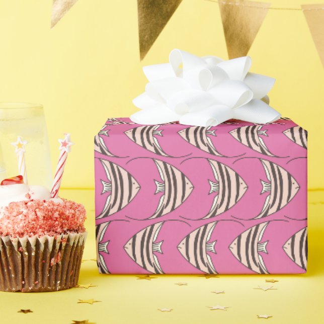 Papier Cadeau Motif Enfants Poisson Rose (Fête d'anniversaire)