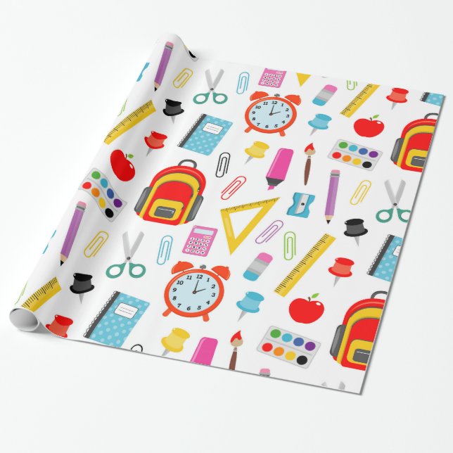 Papier Cadeau Motif enseignant Coloré (Déroulé)