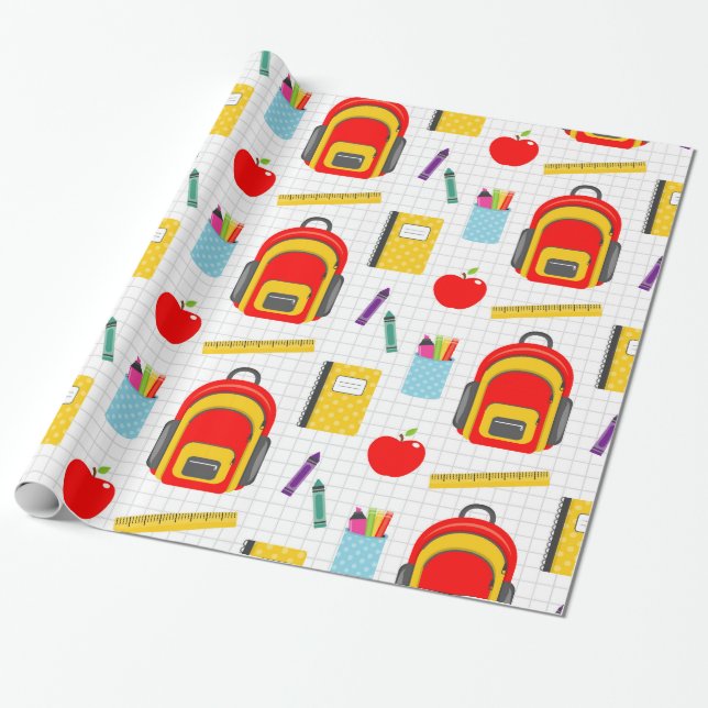 Papier Cadeau Motif enseignant Coloré (Déroulé)
