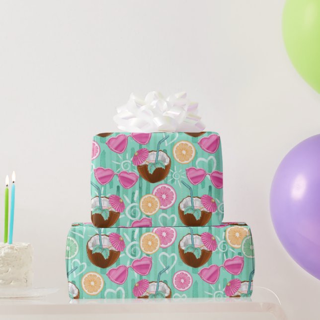 Papier Cadeau Motif Été Plage  (Cadeaux de fête)