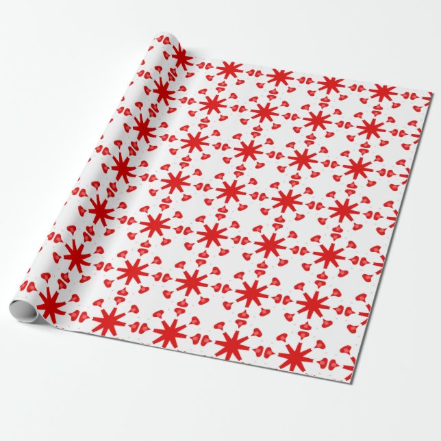 Papier Cadeau Motif ethnique rouge (Déroulé)